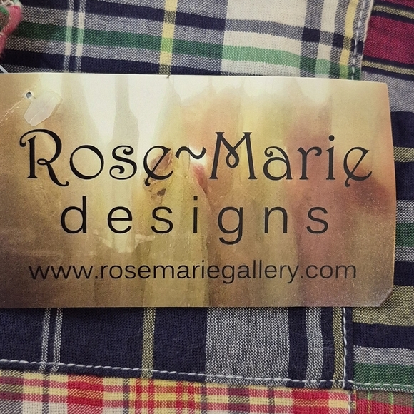 Rose-Marie Designs Patchwork Madras Plaid Sleeveless Lagenlook Tunic Top - Sz XL - Picture 10 of 10